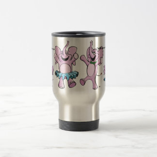 Pink Elephant Style Logo Travel Mug