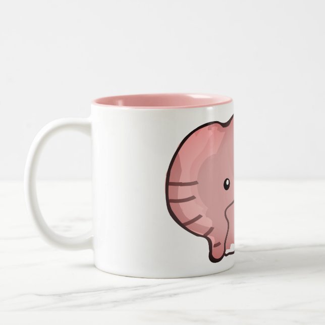 Pink Elephant Two-Tone Coffee Mug (Left)