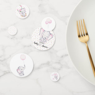 Pink Elephant Watercolor Baby Shower  Confetti