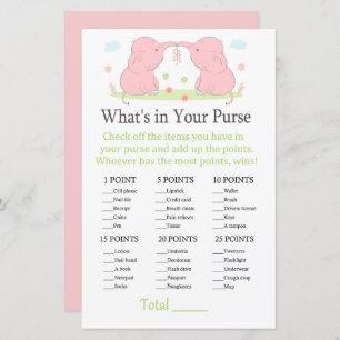 Pink Elephant What's in your purse game