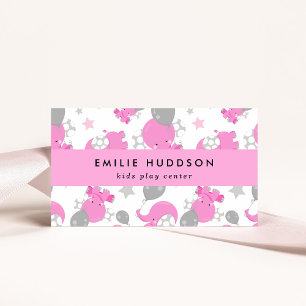 Pink Elephants, Kids Play Centre, Activity Centre Business Card
