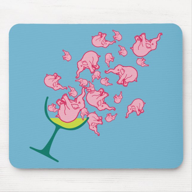 Pink Elephants Mouse Pad (Front)