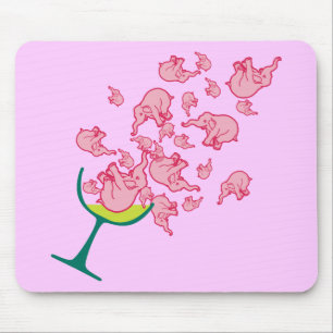 Pink Elephants Mouse Pad