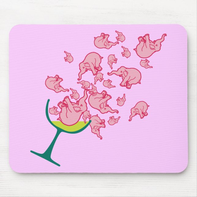 Pink Elephants Mouse Pad (Front)