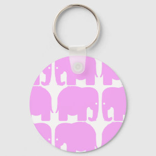 Pink Elephants Silhouette Keychain