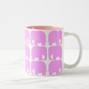 Pink Elephants Silhouette Mug