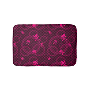 Pink Emo Pattern With Circles Bath Mat