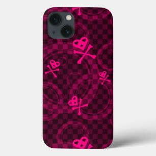 Pink Emo Pattern With Circles iPhone 13 Case