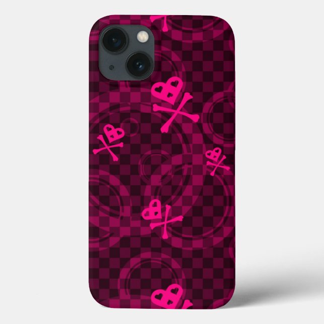 Pink Emo Pattern With Circles Case-Mate iPhone Case (Back)