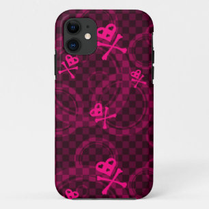 Pink Emo Pattern With Circles iPhone 11 Case