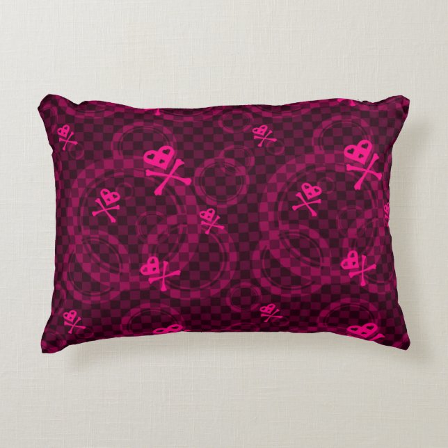 Pink Emo Pattern With Circles Decorative Cushion (Front)