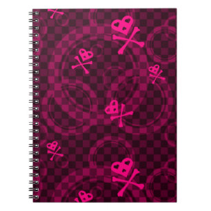 Pink Emo Pattern With Circles Notebook