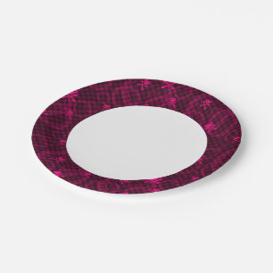 Pink Emo Pattern With Circles Paper Plate