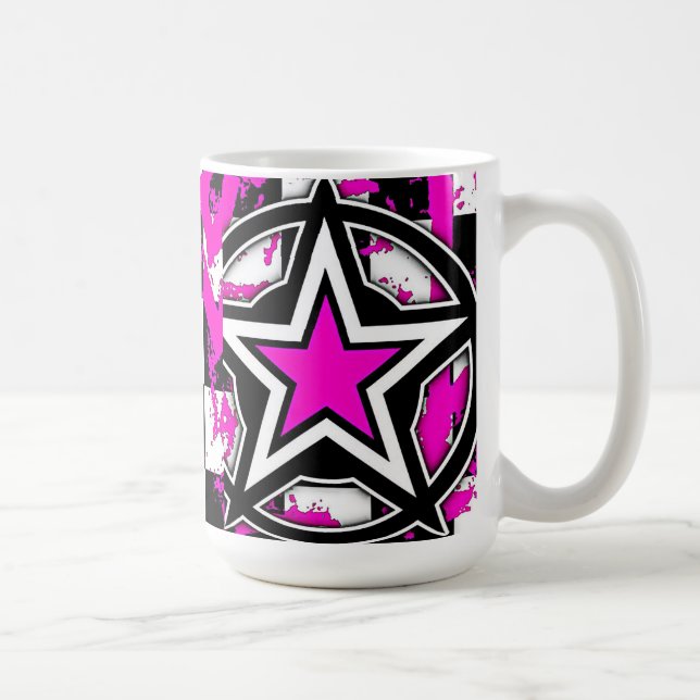 Pink Emo Star Coffee Mug (Right)