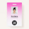 Pink Employee Photo Bar Code Logo Name Gradient