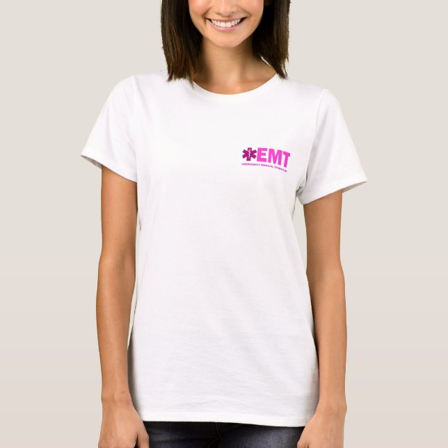 Pink EMT Women's Crew T-Shirt (Front)