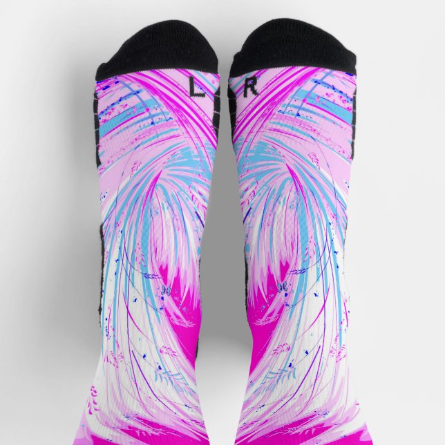 Pink enchanted garden  socks (Top)