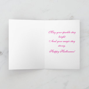 Pink Enchanted Witch Broom Greeting Card