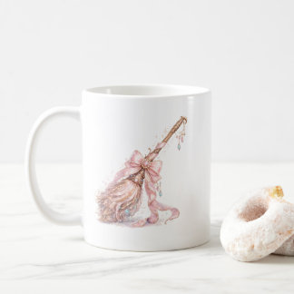 Pink Enchanted Witch Broom Mug
