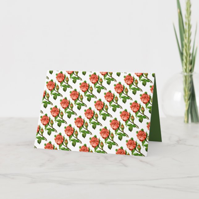 Pink English Roses Mother's Day Greeting Card (Front)