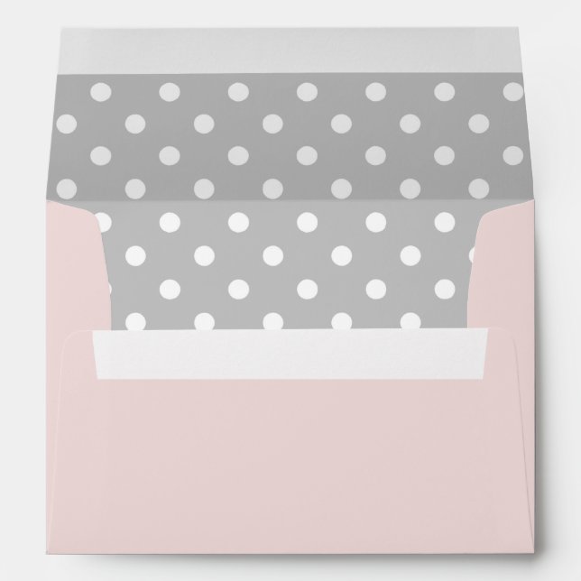 Pink Envelope With Grey Polka Dot Print (Back (Bottom))