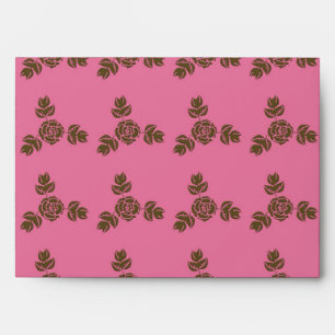 Pink Envelopes with Vintage Rose Pattern