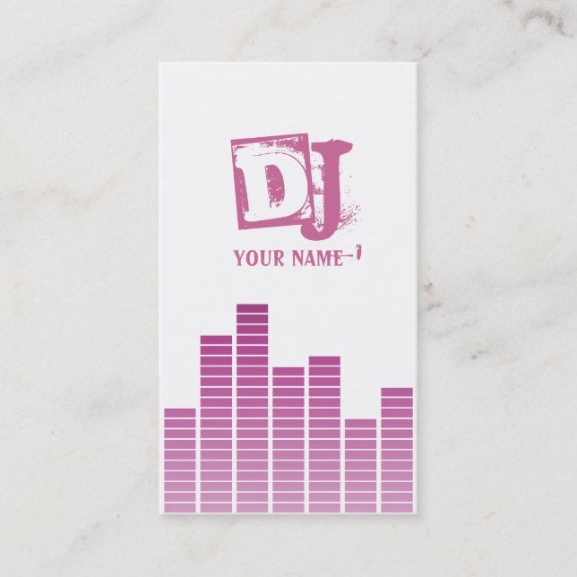 Pink Equalizer Business Card (Front)