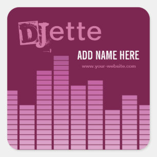 Pink Equalizer Square Sticker