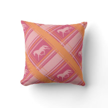 Pink Equestrian Plaid Pony Pattern
