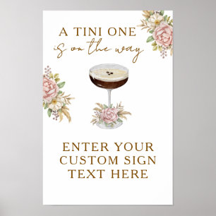 Pink Espresso Martini Baby Shower Custom Signage Poster