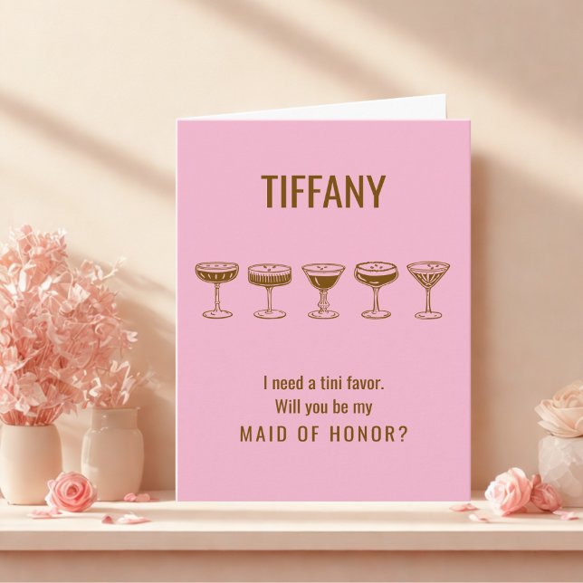Pink Espresso Martini Will You Be My Bridesmaid?  Invitation (Creator Uploaded)