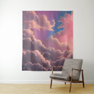 Pink Ethereal Sky Tapestry