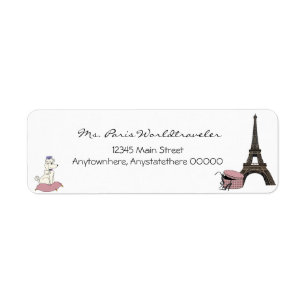Pink Evening in Paris Eiffel Tower Address Label Return Address Label