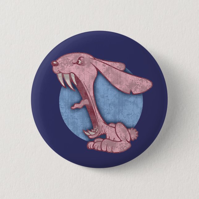 Pink Evil Bunny 6 Cm Round Badge (Front)