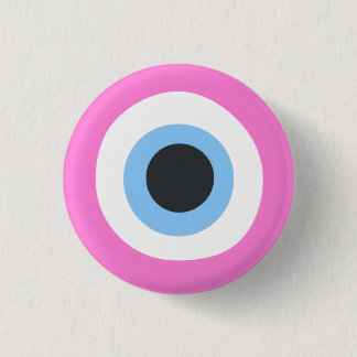 pink evil eye 3 cm round badge