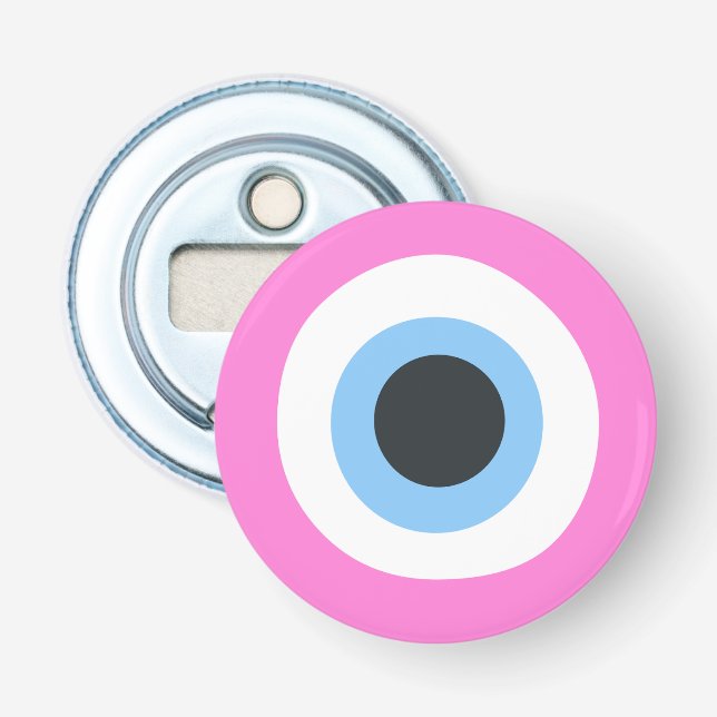 pink evil eye bottle opener   (Front)
