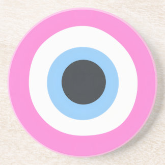 pink evil eye coaster