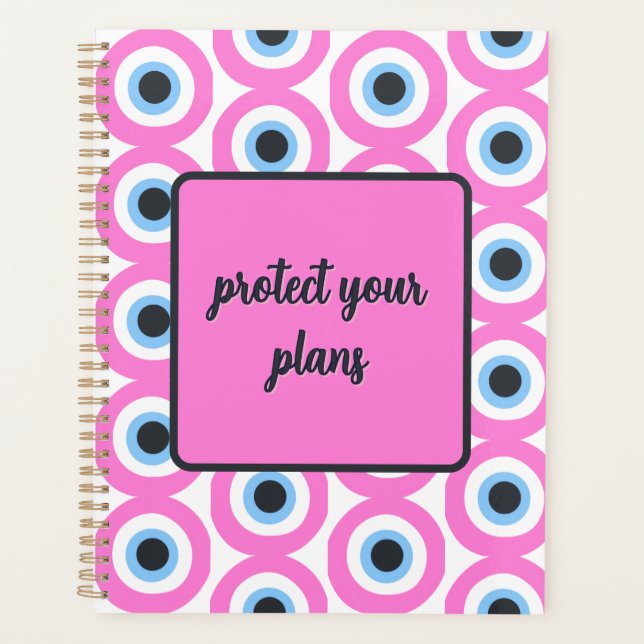 pink evil eye customisable planner 🧿 (Front)