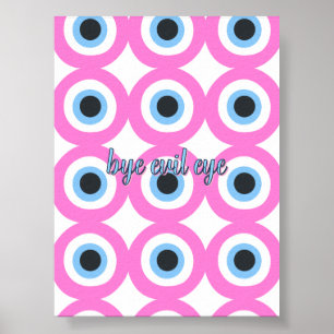 pink evil eye customisable Poster 🧿