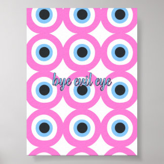 pink evil eye customisable Poster 🧿