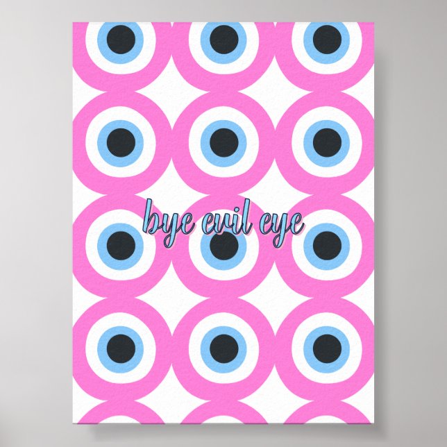 pink evil eye customisable Poster 🧿  (Front)