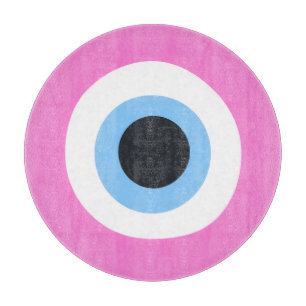 pink evil eye cutting board