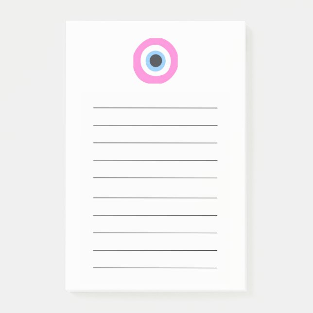 pink evil eye post-it notes (Front)