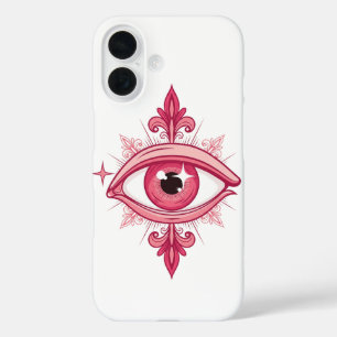 Pink Evil Eye Tattoo Design Sketch iPhone 16 Case