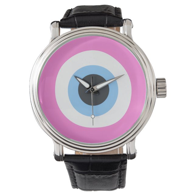 pink evil eye watch (Front)
