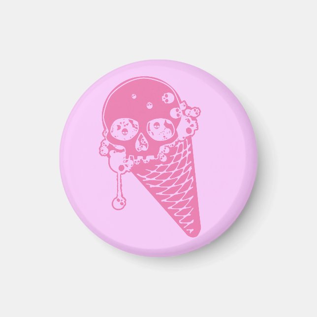 Pink Evil Ice Cream Cone Magnet (Front)