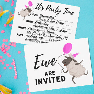 Pink Ewe Are Invited All Occasion Party Invitation