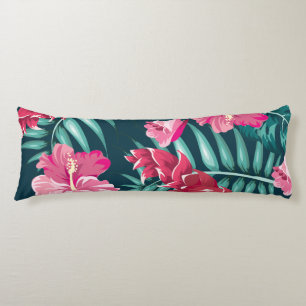 Pink Exotic Flowers design Body Cushion