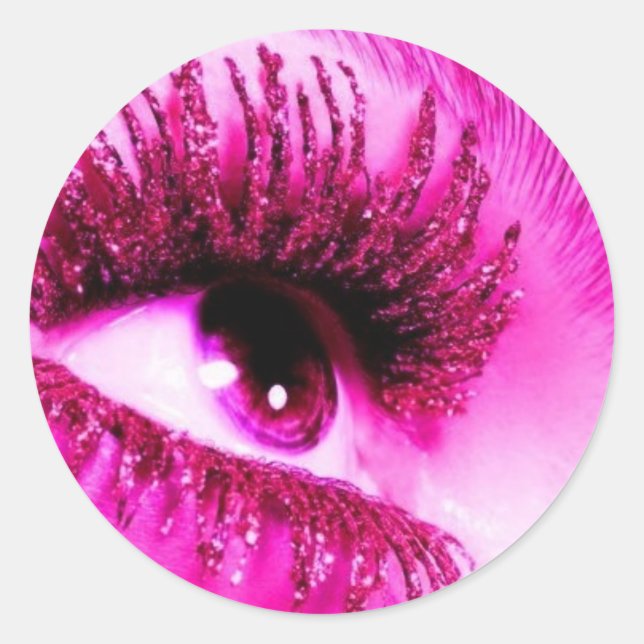 Pink Eye Classic Round Sticker (Front)
