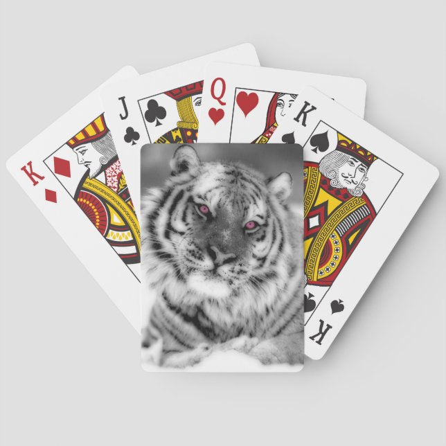 Pink Eyed Tiger Playing Cards (Back)